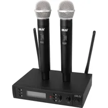 Sistema de Microfone BLG UF-02 Sem Fio Uhf - Preto 3 Peças