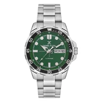 Relogio Analógico Masculino Daniel Klein DK.1.13884-2 Premium Gents / Pulseira de Aço Inoxidável - Prata/Preto/Verde