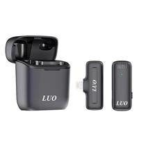 Microfone de Lapela Sem Fio Luo LU-B14 com Conector Lightning - Preto