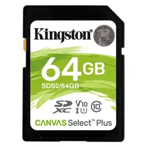 Cartão de Memória Kingston Canvas Select Plus SDXC 64GB 100MB/s Classe 10 - SDS2/64GB