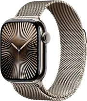 Apple Watch S10 (GPS+Cell) Caixa Titânio Natural 42MM Pulseira Milanese Loop (Caixa Feia)