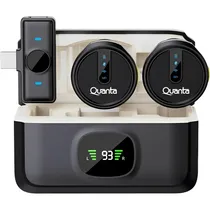 Microfone Quanta QTMDM30 Dual Multidispositivo Sem Fio - Preto