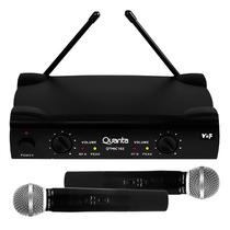 Microfone Dinamico Quanta QTMIC103 Wireless Bivolt - Preto