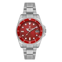 Relogio Analogico Feminino Daniel Klein DK.1.13880-2 Premium Ladies / Pulseira de Aço Inoxidável - Prata/Vermelho