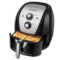 Fritadeira Eletrica Mondial Air Fryer Grand Family Inox AFN-80-Bi com 1900W/8L/220V - Preto/Prata