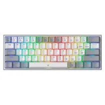 Teclado Gamer Redragon Fizz K617 Switch Red Layout 60% - Branco e Cinza