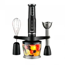 Mixer Eletrico Raf R.282 Hand Blender 4 Em 1 / 600W / 500ML / 3 Velocidades / 220V - Inox/ Preto