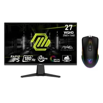 Monitor Gamer MSI Mag 275QF 27" Quad HD 180HZ Ips + Mouse - Preto