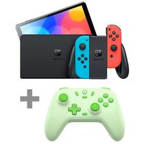 Console Portatil Nintendo Switch Oled JP de 7.0" com 64GB + Controle Sem Fio Gamesir Nova Lite T4N - Mint Green