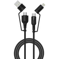 Cabo USB USB-C Lightning 4LIFE FL4160CCALB 4EM1 1METRO Preto