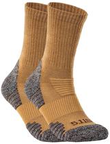 Meias 5.11 Tactical Duty Ready Ultra Crew Socks 10046-389 Dark Coyote (2 Pares)