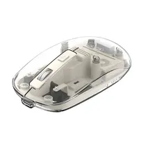 Mouse Sem Fio Xo XO-M12 Wireless / Bluetooth + 2.4G USB / 300MAH - Transparente/Bege