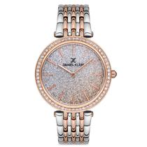 Relogio Analogico Feminino Daniel Klein DK.1.12687-5 Premium Ladies / Pulseira de Aco Inoxidavel - Prata/Rose Gold Glitter