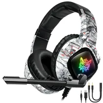 Headset Gamer Onikuma K19 Professional / com Fio - Preto / Branco