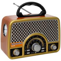 Radio Portatil AM/ FM/ SW Megastar RX2153BTG 600 Watts P.M.P.O com Bluetooth Bivolt - Marrom/ Preto/ Dourado