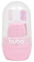 Kit Cuidado Tesora Corta Unhas Lixa e Pinca Buba 09802 (Rosa)