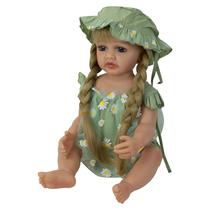 Boneca Baby Reborn V-34 - 55CM - Silicone - Vestido Verde