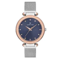 Relógio Analógico Feminino Daniel Klein DK.1.12709-6 Premium Ladies / Pulseira de Malha - Prata/Rose Gold