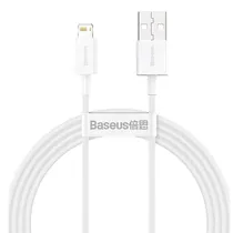 Cabo USB-A A Lightning Baseus CALYS-B02 Superior 2.4A - Branco 1.5 Metros