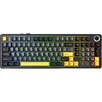 Teclado Gamer Mecânico Aula F99 Pro 96% RGB Sem Fio Star Vector Switch - Thunder Black (Inglês)