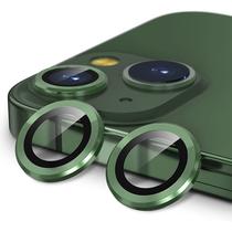 Pelicula Protetora de Vidro para Camera 4LIFE para iPhone 13 / 13 Mini / Aneis de Metal / Anti-Riscos - Um Conjunto (2 Pecas) - Verde