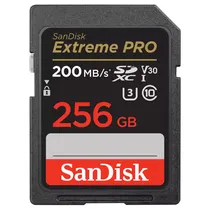 Cartão SD 256GB Sandisk Extreme Pro SDHC SDSDXXD-256G-GN4IN Uhs-I / 200MB/ s / V30 / C10 - Black