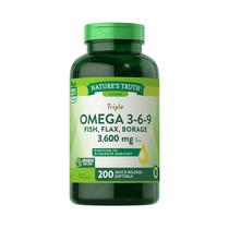 Triple Omega 3-6-9 Nature's Truth Fish, Flax, Borage 1200MG 200 Softgels