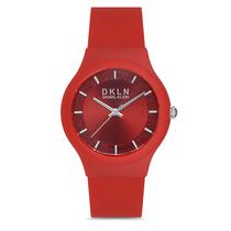 Relogio Analogico Feminino Daniel Klein DK.1.12713-4 DKLN Ladies / Pulseira de Silicone -Vermelho