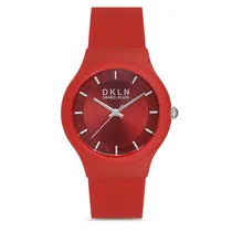 Relogio Analógico Feminino Daniel Klein DK.1.12713-4 DKLN Ladies / Pulseira de Silicone -Vermelho
