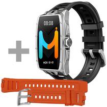 Smartwatch Imilab Imiki MB1 com Bluetooth - Prata/Preto + Pulseira