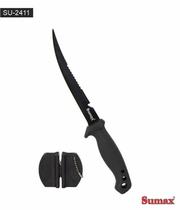 Sumax Cuchillo de Pesca SU-2411 Acero Inoxidable Acero Inox Negro