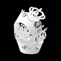 Kit Wraps para Cupcakes Carruagem W50 Branco 25PCS