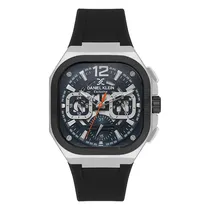 Relogio Analógico Masculino Daniel Klein DK.1.14008-3 Exclusive Gent / Pulseira de Silicone - Preto/Prata