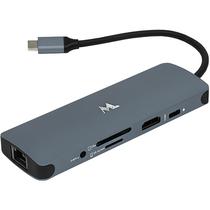 Hub USB-C Mtek DS-91TC 9EM1 com 3 Portas USB 3.0 - Cinza