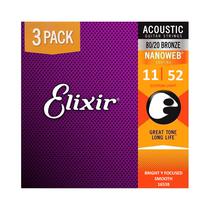 Cuerda Guitarra Elixir EX16538 Bronze Nanoweb de 3 Pack