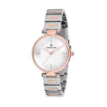 Relogio Analogico Feminino Daniel Klein Premium DK12190-4 - Prata e Rosa Ouro