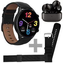 Kit Smartwatch G-Tide R2 Pro com Bluetooth - Preto + Fone de Ouvido Sem Fio H21