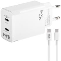 Carregador Hye HYEC121C 2 USB-C de 40 Watts + Cabo USB-C