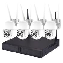 Kit DVR de Sistema de Camara de Seguridad, 8CH 3MP Wifi DVR + 4 3MP Camaras PTZ, 360 Grados, Sistema