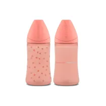 Suavinex Nursery Pack Biberon 270 The Basics 3P Basic 2UD Polipropileno +0M / 270ML Rosa