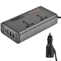 Inversor de Energia para Carro Prosper P-0220 / com 3 USB-A / USB-C X1 / 200W / 12V / 220V ~ 50HZ - Preto