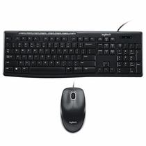 Teclado + Mouse Logitech MK200 USB / Ingles - Preto (920-002714)