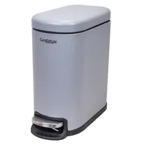 Lixeira de Aço Inoxidável 5L Cinza Fosco