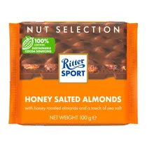 Barra Chocolate Ritter Sport AMêndoa Salgada com Mel 100G