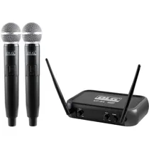 Sistema de Microfone BLG UF-04 Sem Fio Uhf - Preto 3 Peças