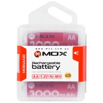 Pilha Recarregavel AA Mox MOB4AA30 de 3.000 Mah 1.2V - 4 Unidades