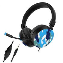 Fones de Ouvido Gamer GM-015 c/Mic 3.5MM Camuflado/Azul