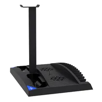 Carregador para Bateria de Controle Ipega PG-P5013B para PS5 / 6 Em 1 / Dual Stand / RGB / Cooler - Preto