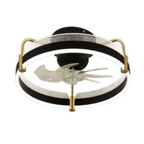 Ventilador de Teto Satellite A-FAN7101 - com Luminária - Bivolt - Preto e Dourado