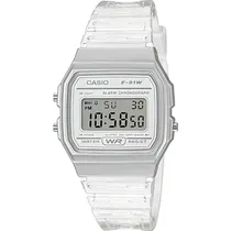 Relógio Casio Vintage F-91WS-7DF Digital Unissex - White Transparent